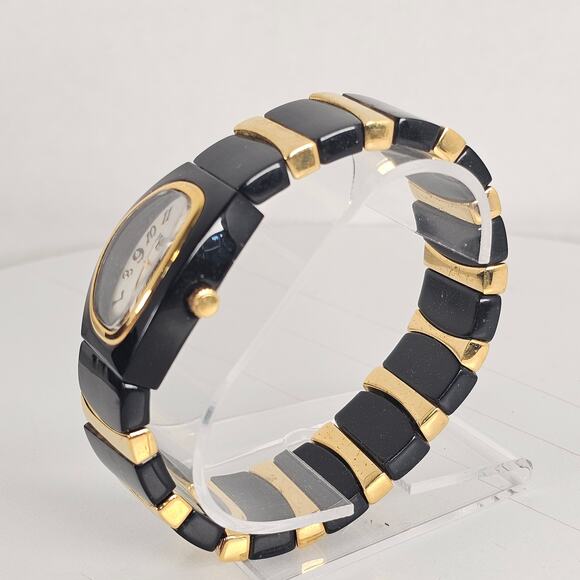 Joan Rivers Classics Women's Quartz Watch 25mm Oval Black Gold Stretch Bracelet - Picture 14 of 15